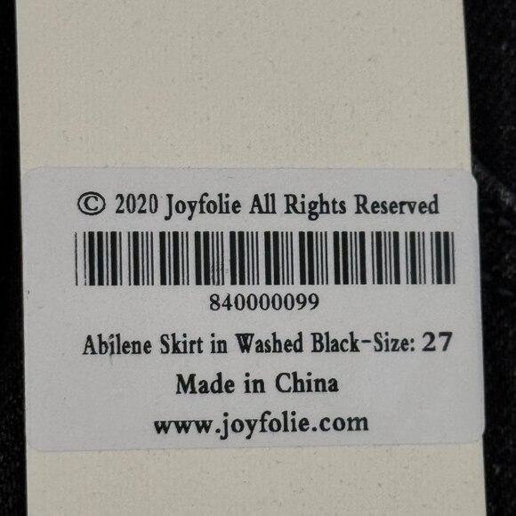 Joyfolie Miajoy Abilene Washed Black Denim Mini Skirt With Distressed size 27 - Picture 3 of 13